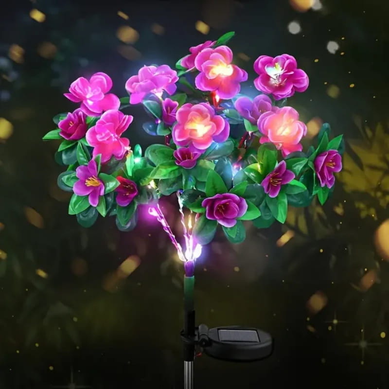 Norvo | Solcellelampe med simulert azalea blomster og jordspett