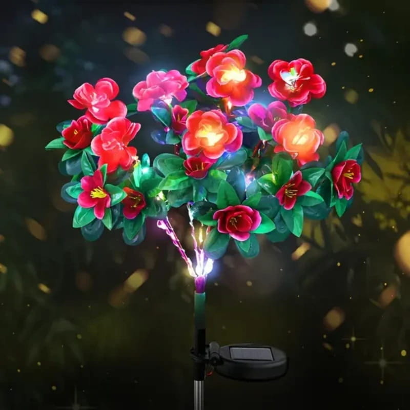 Norvo | Solcellelampe med simulert azalea blomster og jordspett