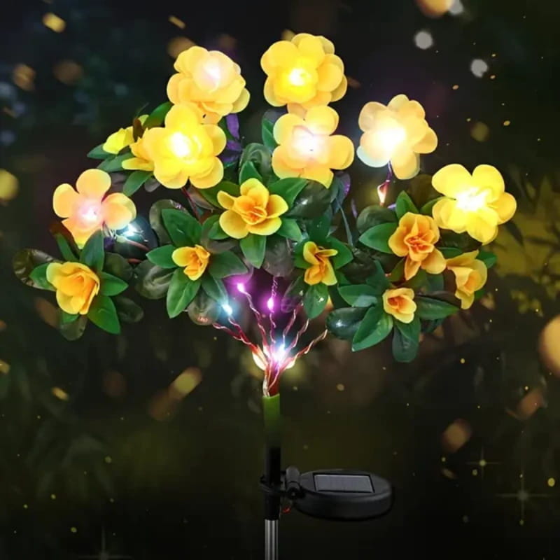 Norvo | Solcellelampe med simulert azalea blomster og jordspett
