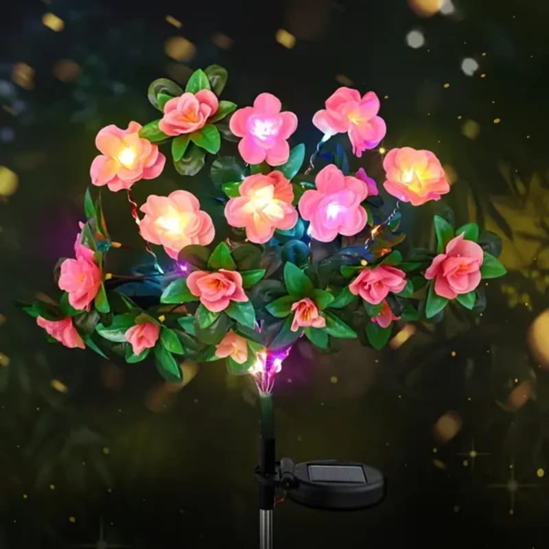 Norvo | Solcellelampe med simulert azalea blomster og jordspett
