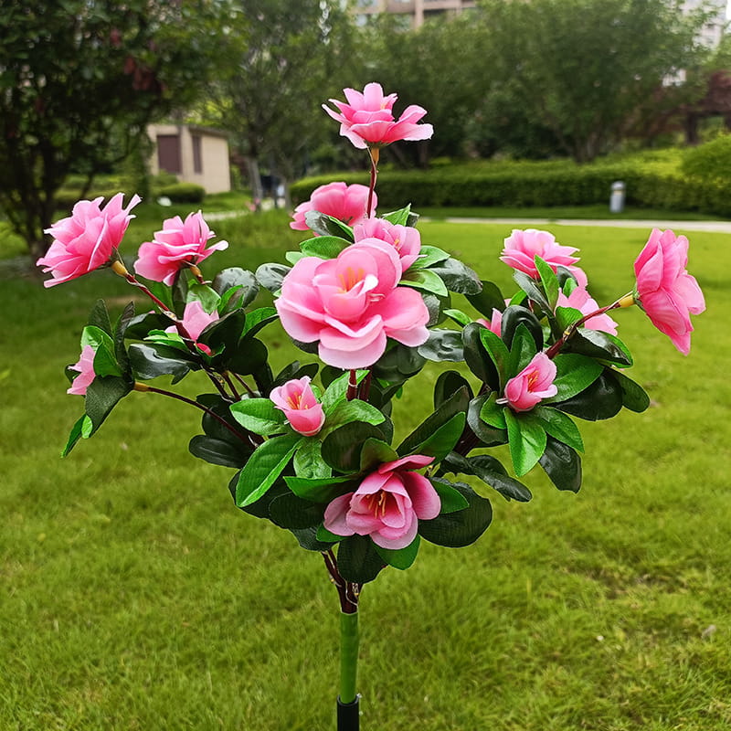 Norvo | Solcellelampe med simulert azalea blomster og jordspett
