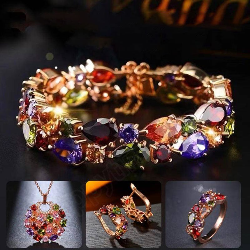 Norvo | Øredobber, armbånd, halskjeder eller ringer med farget zirkon til damer