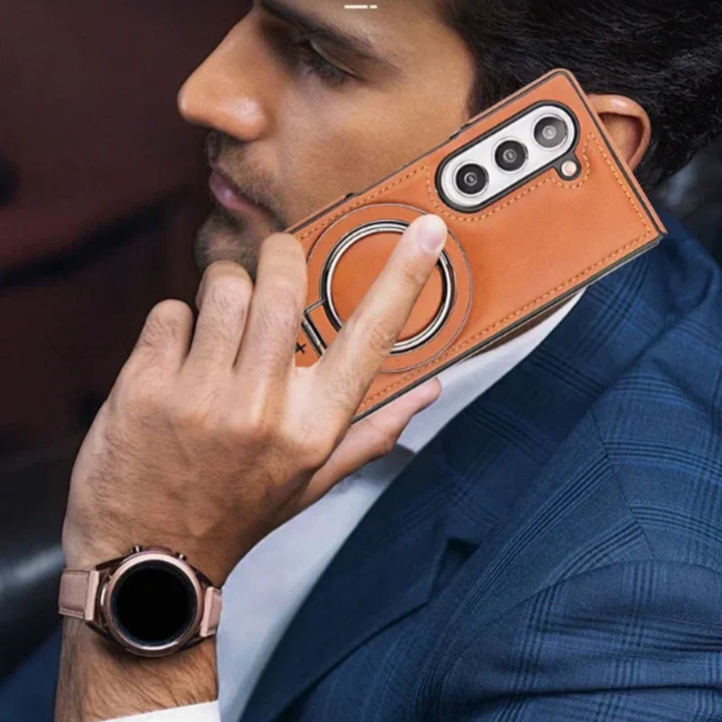 Norvo | Premium PU lær magnetisk deksel med stativ for Samsung Fold 3/4/5/6