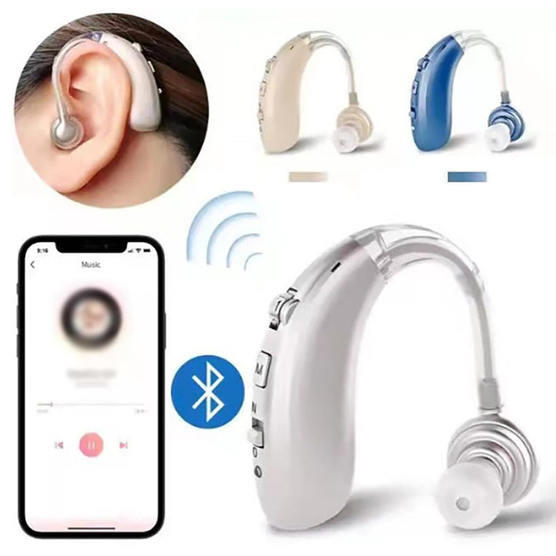 Norvo | USB oppladbare Bluetooth høreapparat hodetelefoner for eldre