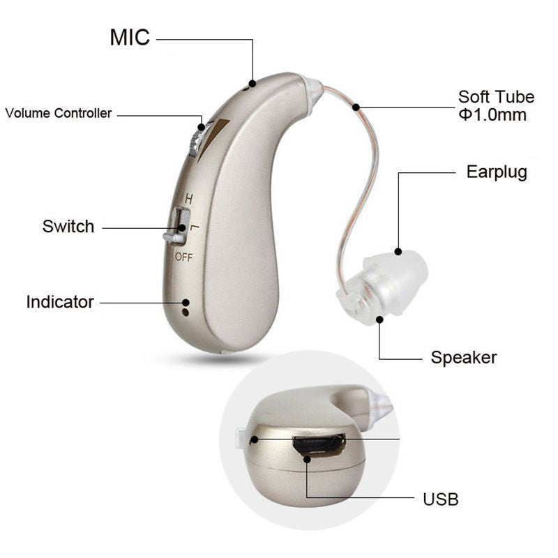 Norvo | USB oppladbare Bluetooth høreapparat hodetelefoner for eldre