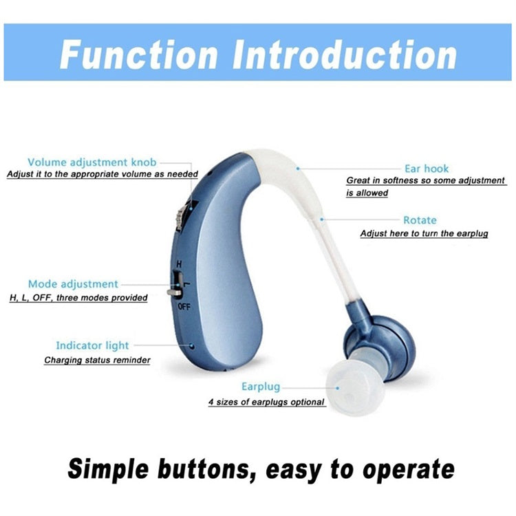 Norvo | USB oppladbare Bluetooth høreapparat hodetelefoner for eldre