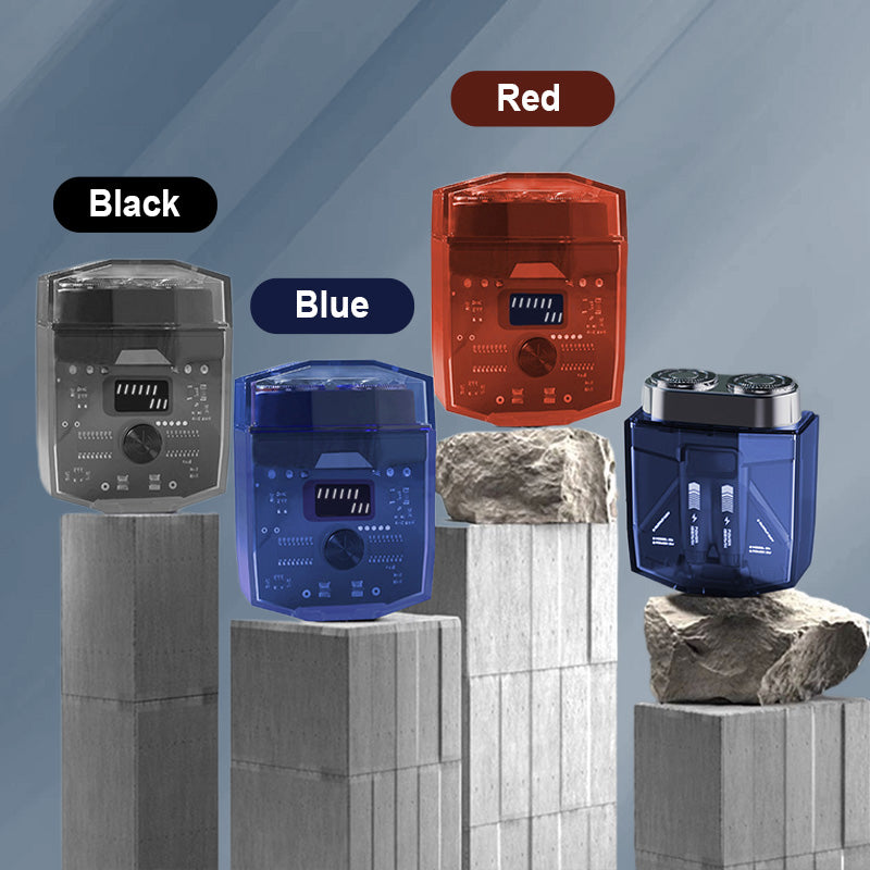 Norvo | Gjennomsiktig Mini Elektrisk Barberhøvel med Lavt Støynivå