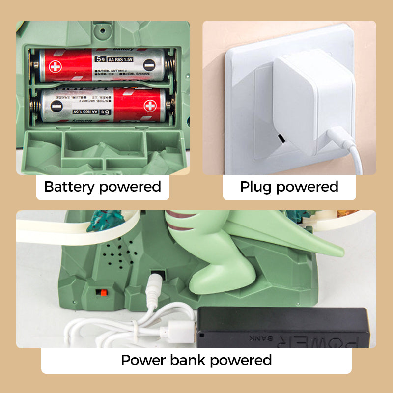 Norvo | Elektrisk leketøyssett med dinosaurjakt og racerbane