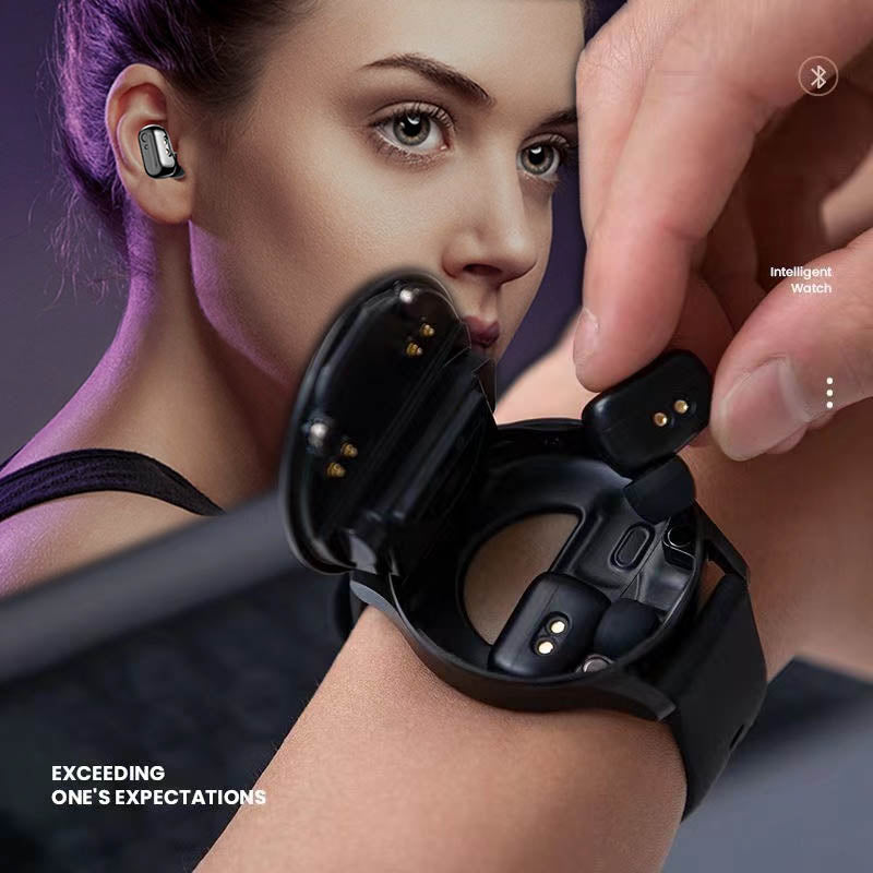 Norvo | 2-i-1 Smartklokke med Ørepropper (Til iPhone & Android)
