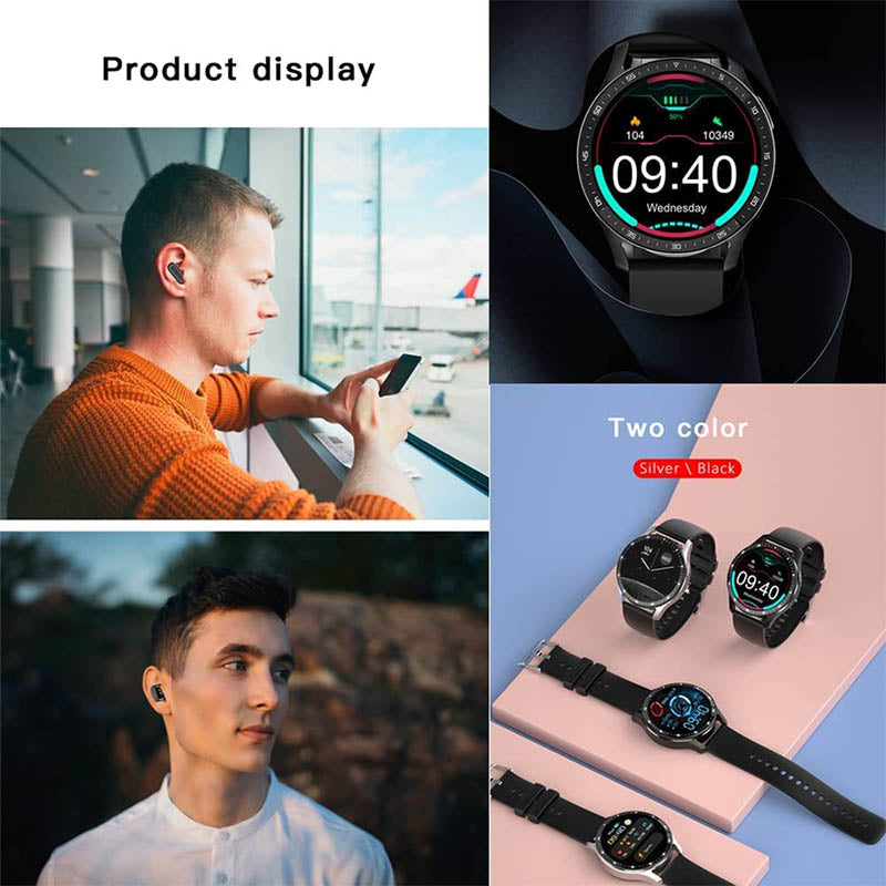 Norvo | 2-i-1 Smartklokke med Ørepropper (Til iPhone & Android)