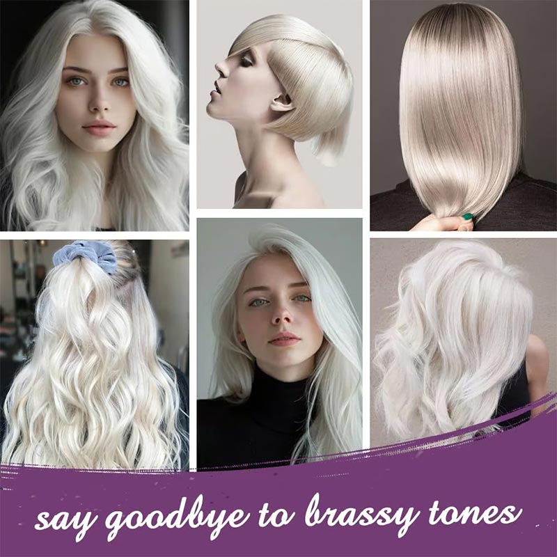 Norvo | Lilla keratinhårmaske - låser farge og nøytraliserer messing- og gule toner for blondt sølvgrått hår med lyse striper