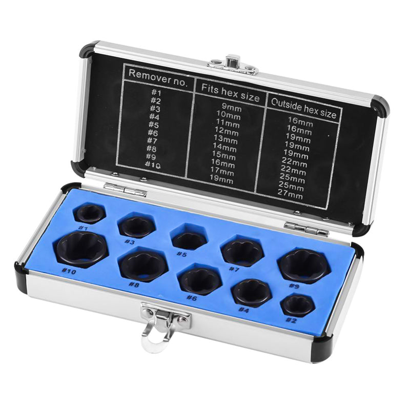 Norvo | 10 stk. sett med skrueuttrekker for skadde skruer