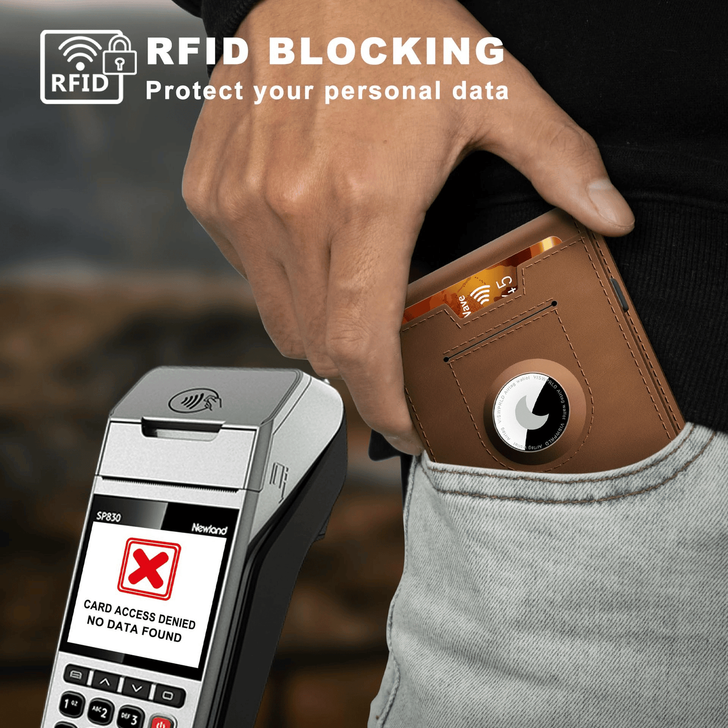 Norvo | 🔥Pop Up aluminiumsveske Pengeklips Slim Leather Slots Kredittkortholdere RFID Blocking Bifold Minimalist Wallet