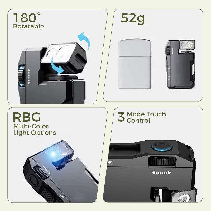 Norvo | Bærbar minilommelykt med roterbart hode