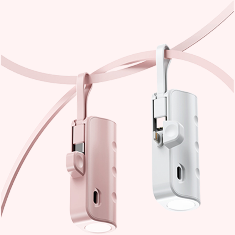 Norvo | Bærbar Powerbank med Høy Kapasitet og Innebygde Kabler