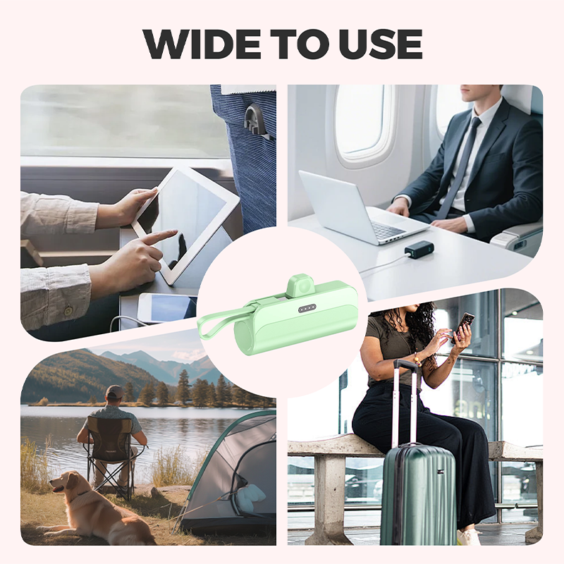 Norvo | Bærbar Powerbank med Høy Kapasitet og Innebygde Kabler