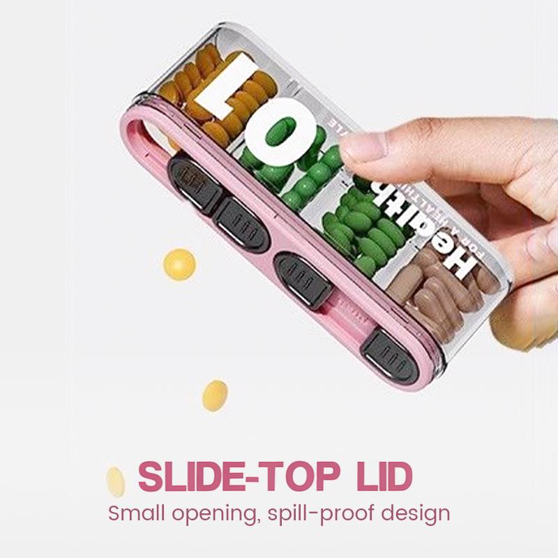 Norvo | Bærbar, forseglede pilleboks med 4 rom