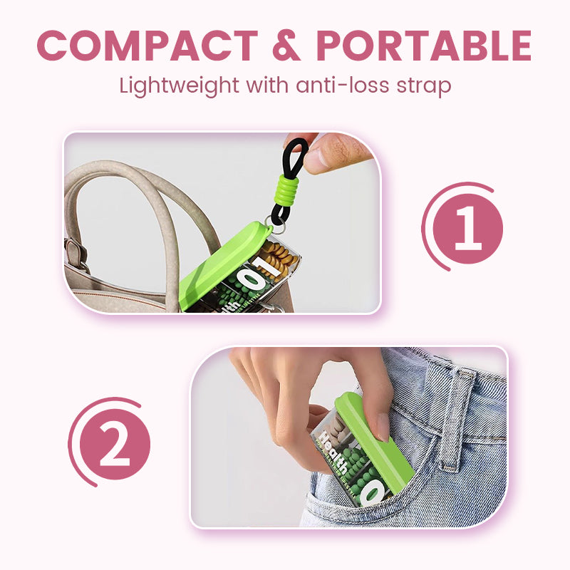 Norvo | Bærbar, forseglede pilleboks med 4 rom