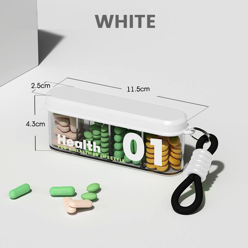 Norvo | Bærbar, forseglede pilleboks med 4 rom