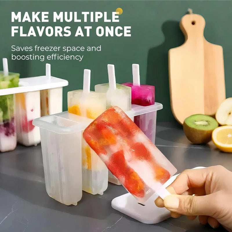 Norvo | Iskremform med 4 hulrom, lokk og pinner