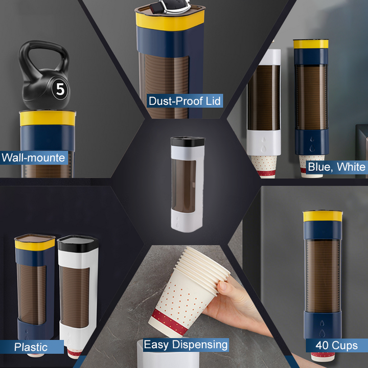 Norvo | Vegghengt dispenserholder for engangskopper