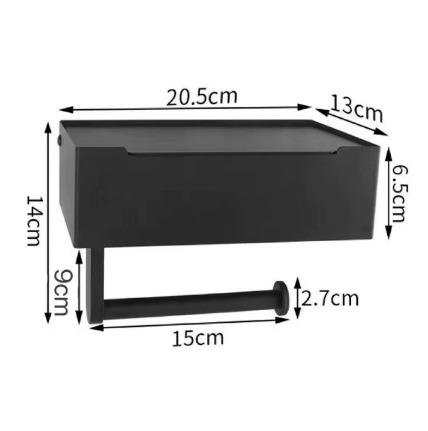 Norvo | SteelDeluxe Toalettpapirholder – Rustfritt stål med multifunksjonell vanntett hyllesystem for moderne bad