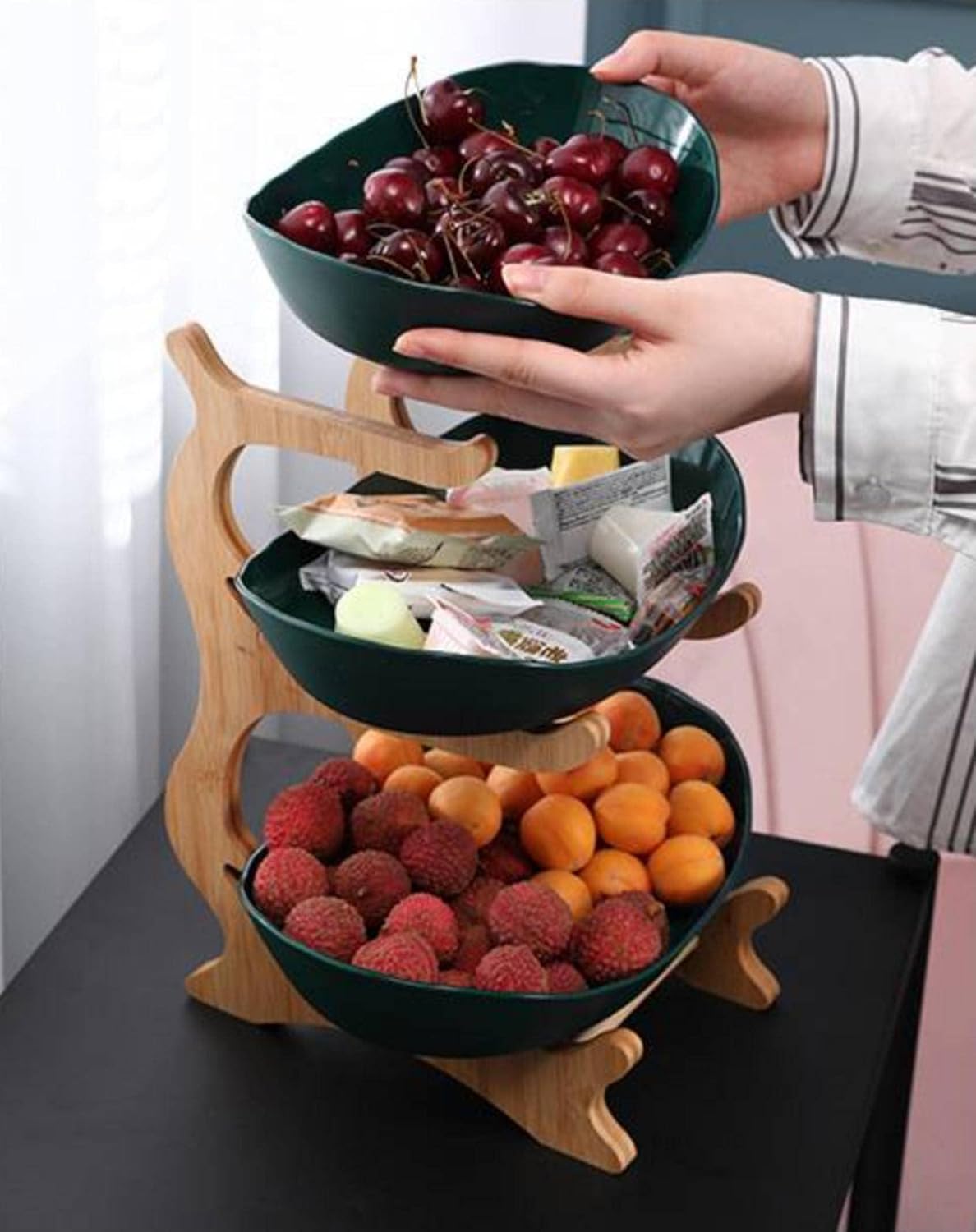 Norvo | Stilig Metall Fruktstativ med 2 eller 3 Tier - StackFruit