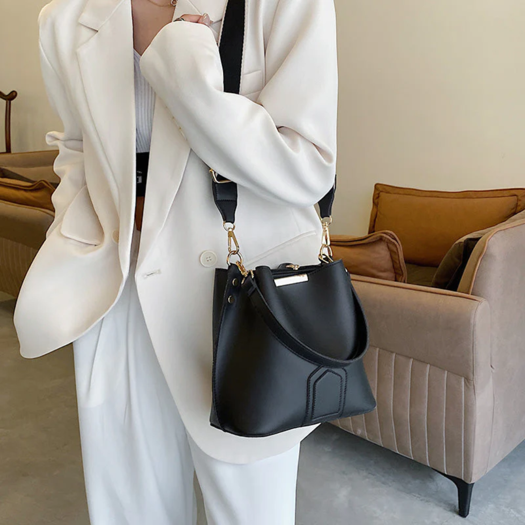 Norvo | Stilig Premium Skinn Skulderveske - BellaViva