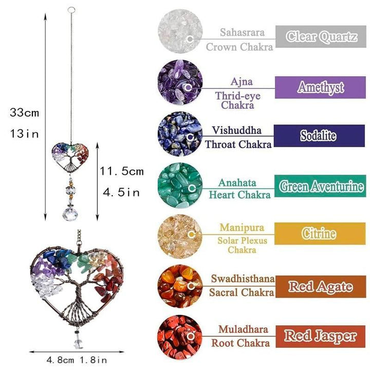 Crystal Wind Chime Tree Of Life Suncatcher | Norvo