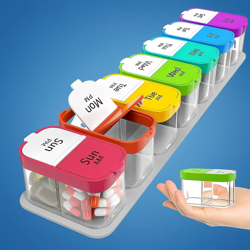 Large 7-Day Case – Fuktighetsbestandige BPA-frie rom – Ideell for eldre og omsorgspersoner Norvo