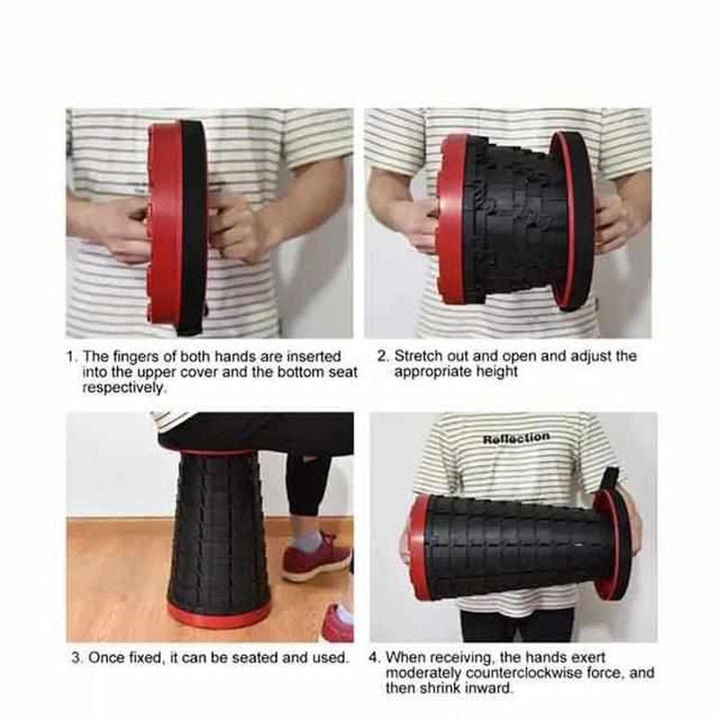 Norvo | PORTABENCH – Teleskopisk sammenleggbar krakk for innendørs og utendørs komfort