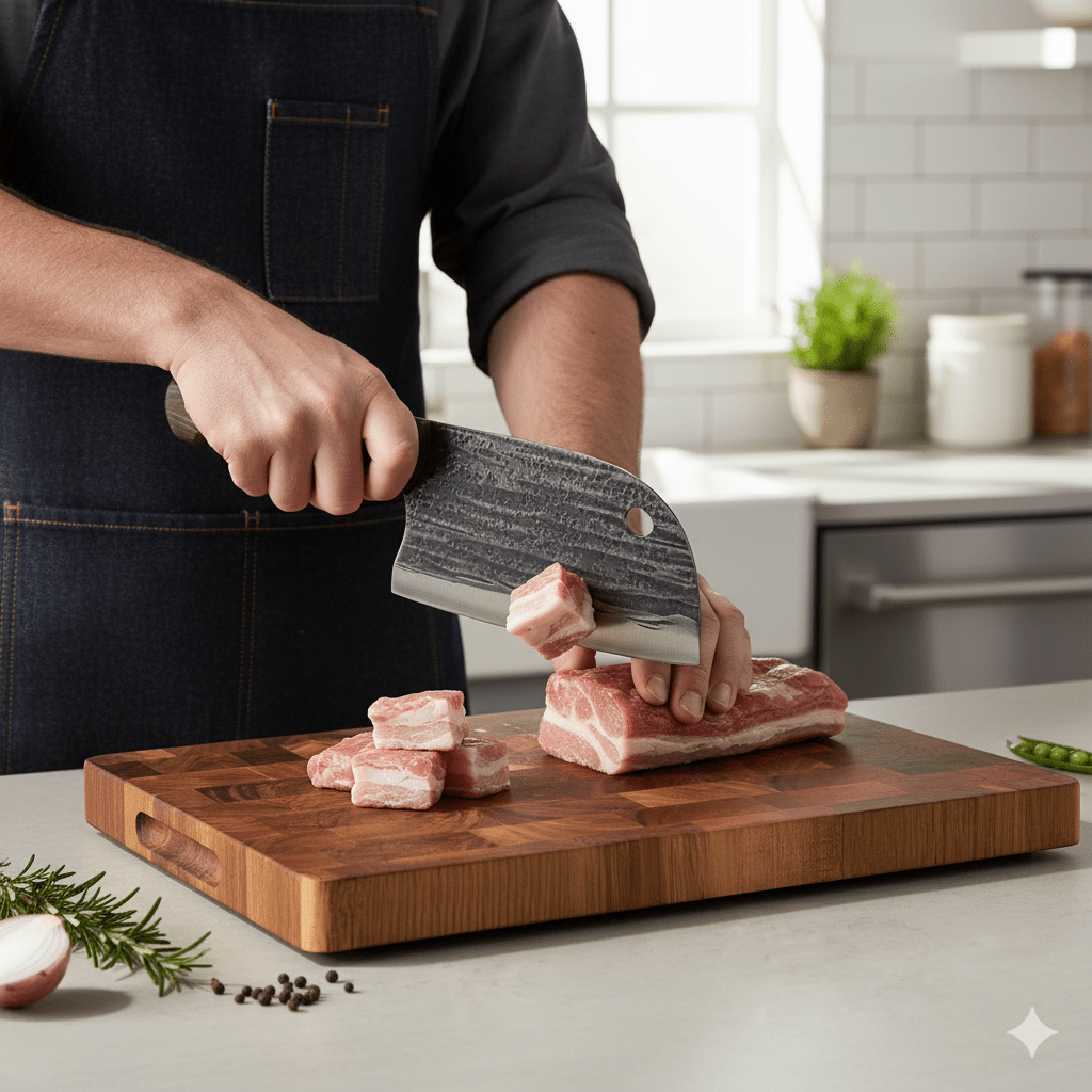 Norvo | TIMBERSERVE – Antibakteriell Akasie Tre Skjærefjøl med Elegant Sjakkbrettdesign