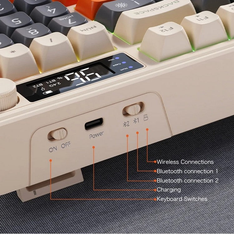 Norvo | Stille mekanisk tastatur - Kult trådløst design for spilling med skjerm