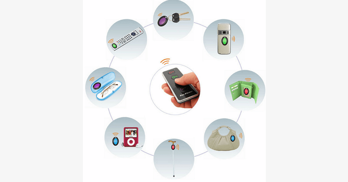 Norvo | Anti-overføringsenhet for nøkler og lommebok med 4-i-1 LED trådløs fjernkontroll