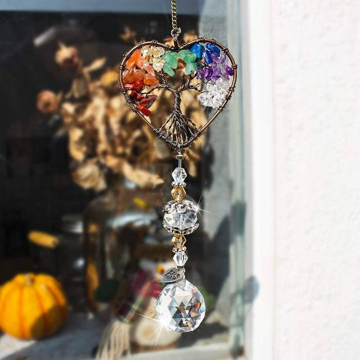 Crystal Wind Chime Tree Of Life Suncatcher | Norvo