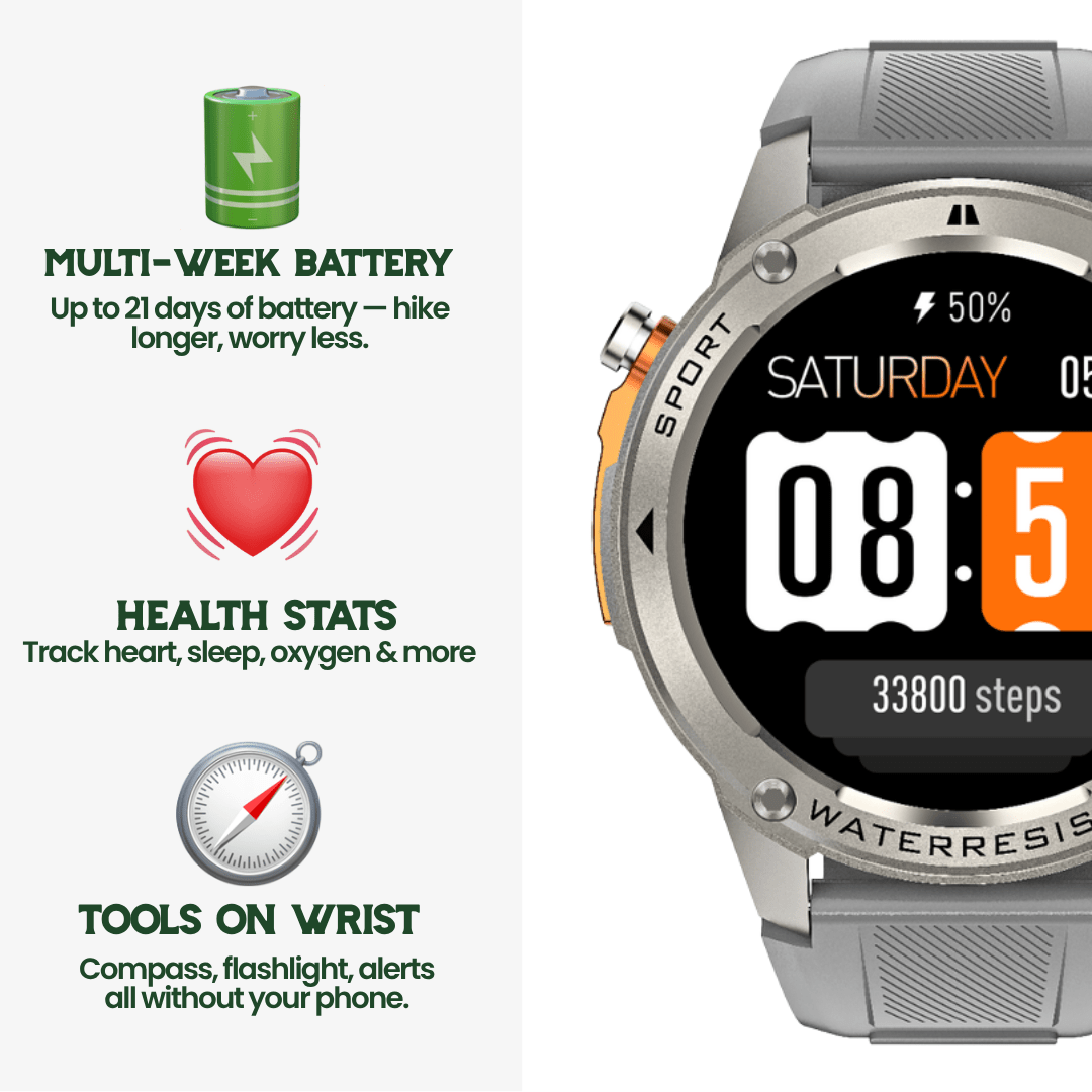 Norvo | TrekSight X – Robust Smartklokke med GPS og Helseovervåkning