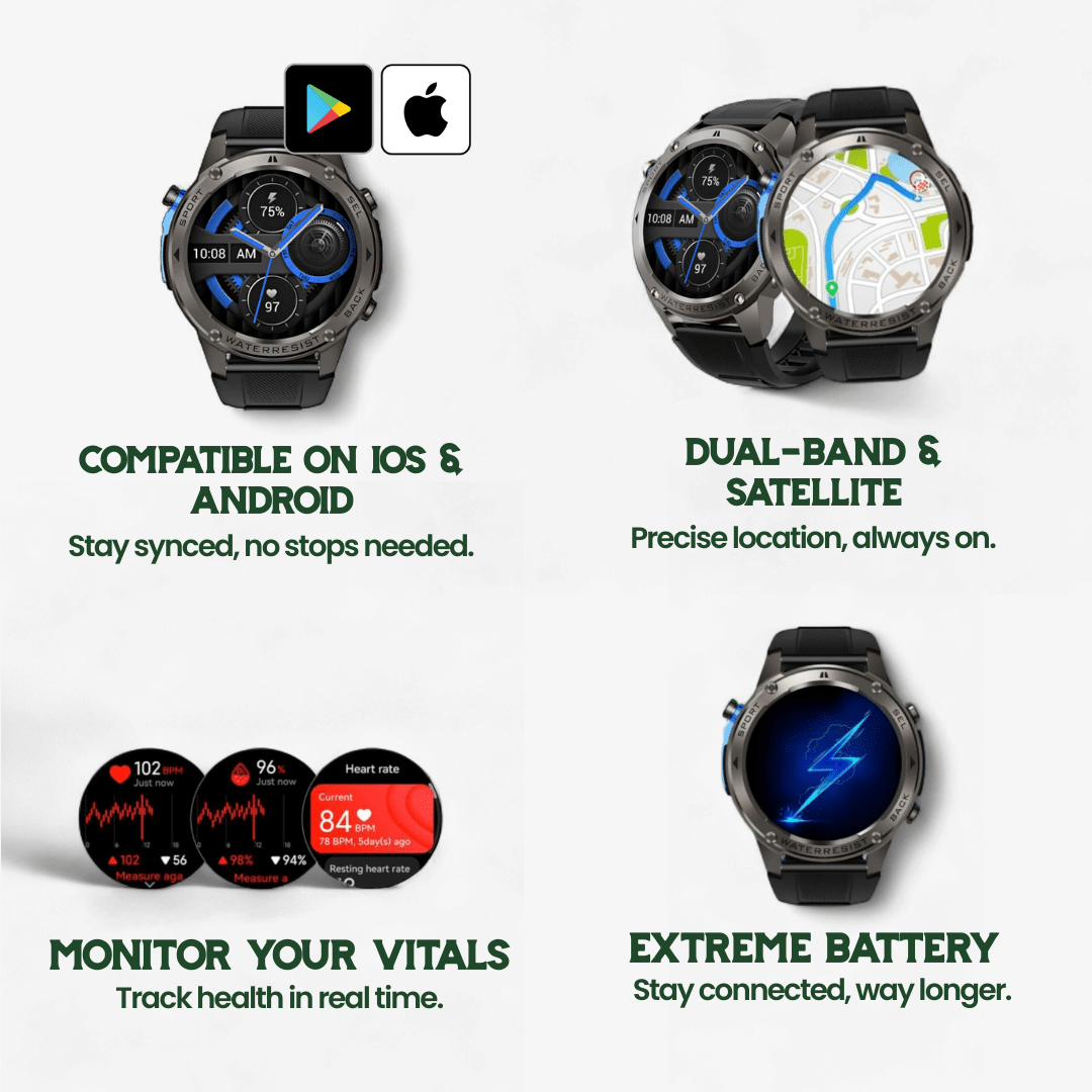 Norvo | TrekSight X – Robust Smartklokke med GPS og Helseovervåkning