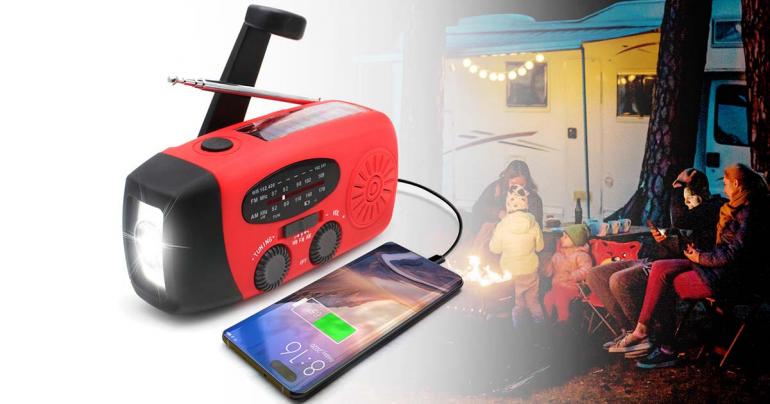 Norvo | Alt-i-ett nødradio med solenergi og powerbank – Vær forberedt når som helst, hvor som helst