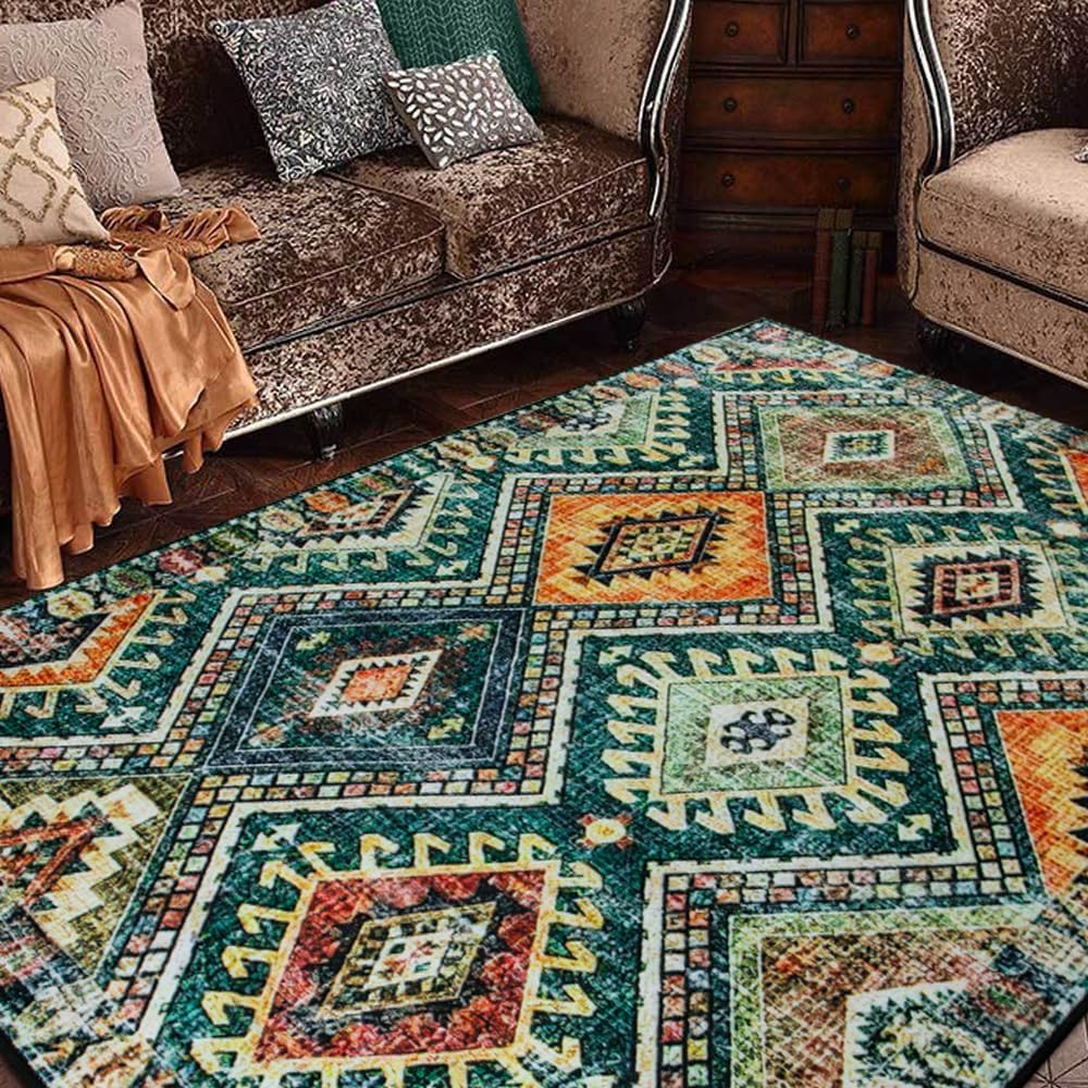 Norvo | Områdeteppet Tribal Polyester Vaskbart Non Slip