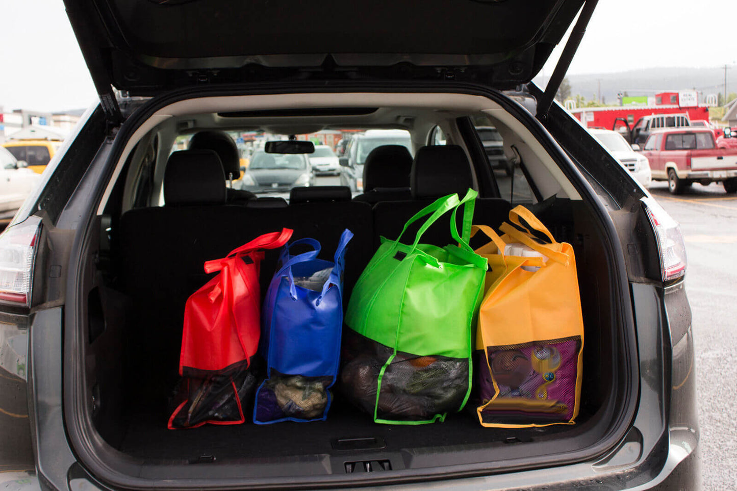 Norvo | EcoSmart Handlekurv Trolley Pose (Sett av 4) | Gjenbrukbart Matorganiseringssystem