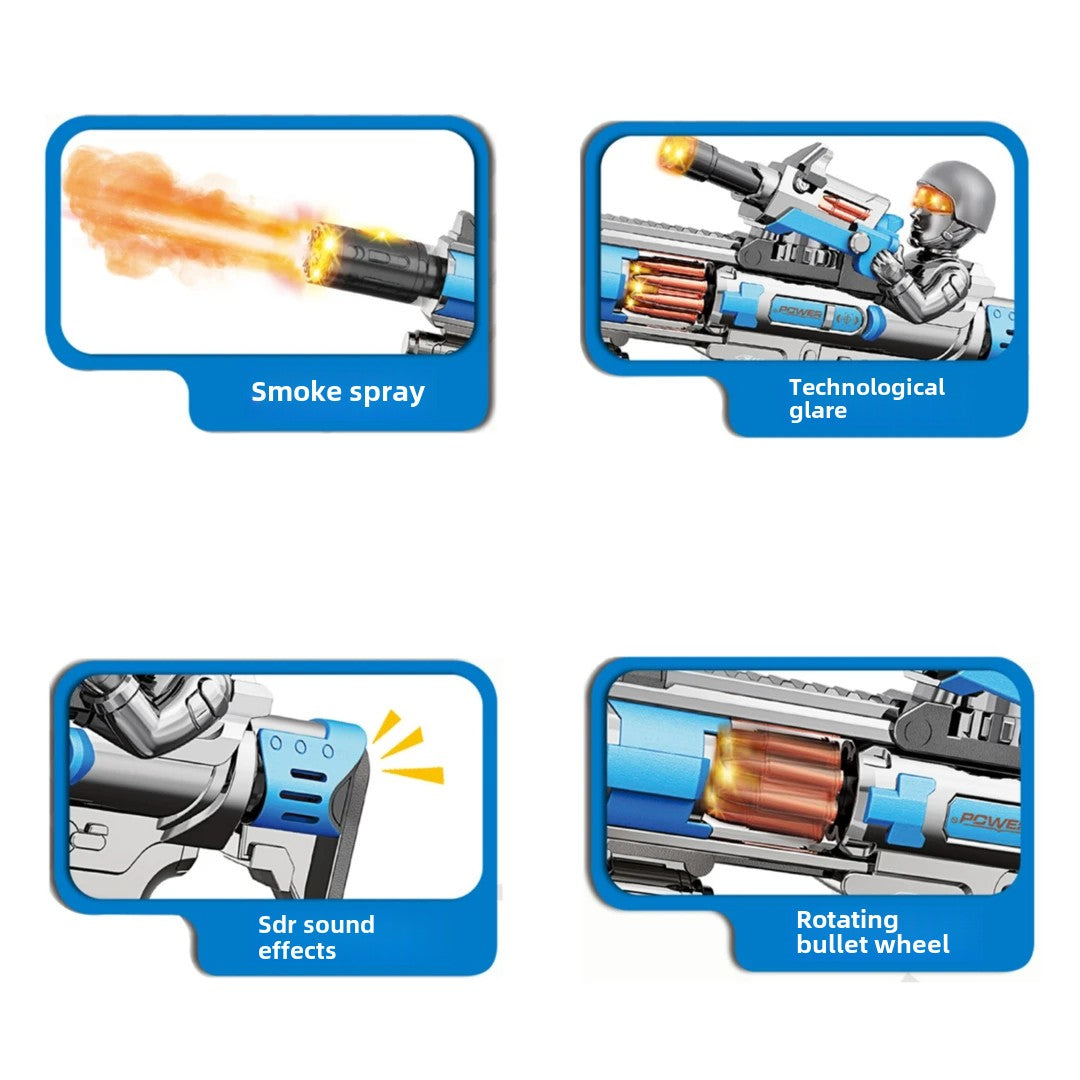 Norvo | Elektrisk Maskinpistol Lek med Røyk, Lyd og Vibrasjonseffekter
