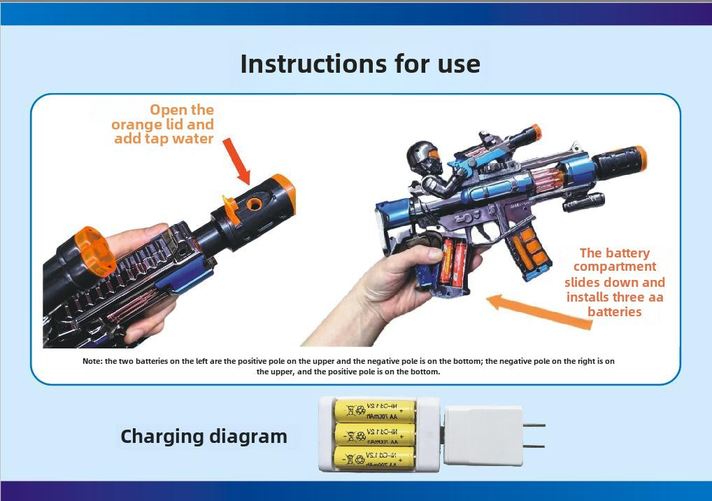 Norvo | Elektrisk Maskinpistol Lek med Røyk, Lyd og Vibrasjonseffekter