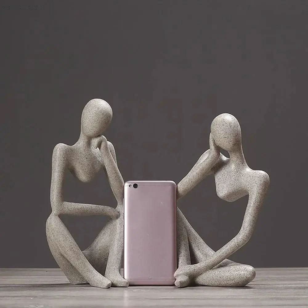 Norvo | Abstract Thinker Resin Sculpture – Hjemmedekorasjon