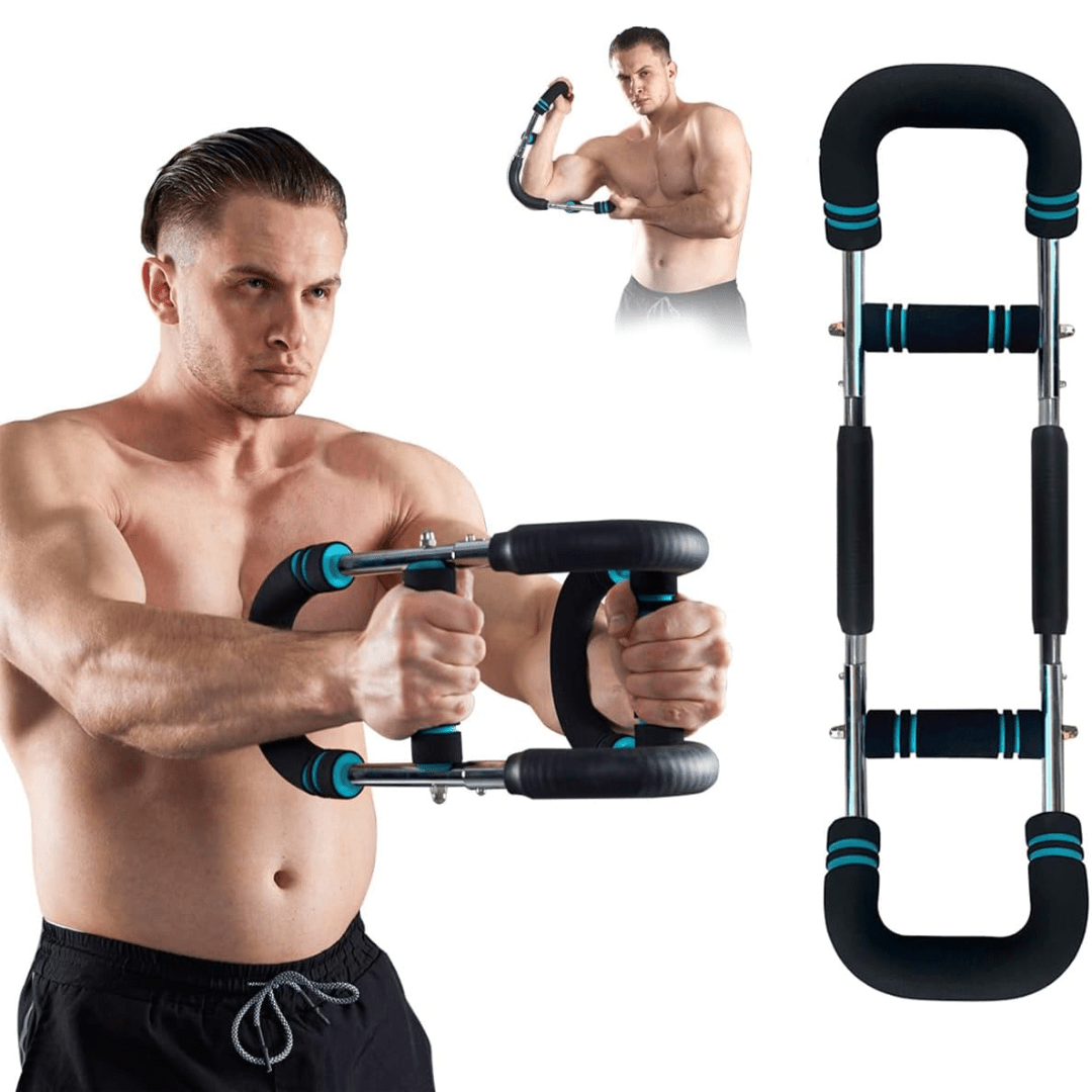 Norvo | TwisterFlex Justerbar Power Twister – StyrkUnderarmene, Triceps & Bryst – Holdbar, Bærbar Styrketreningsstang – Justerbar Motstand