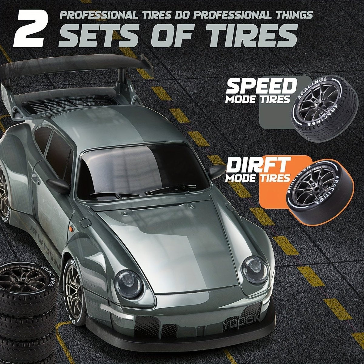 Norvo | RACEREDGE RC Driftbil – 1:24 Skala, 4WD & LED-hjul (Oppladbar)