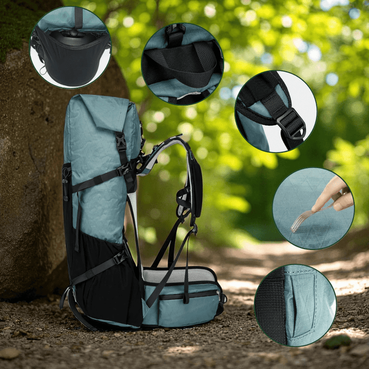 Norvo | ULTREA 50L – Ultralegger ekspanderbar eventyr ryggsekk for fotturer og reise