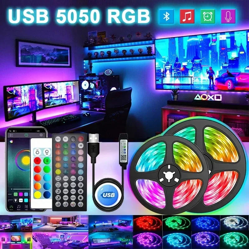 Norvo | USB LED STRIPE MED FARGEENDRING - RGB LYS FOR ROMDEKORASJON & TV-BAGLYS