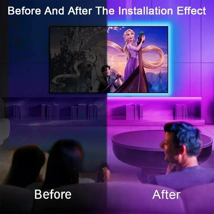 Norvo | USB LED STRIPE MED FARGEENDRING - RGB LYS FOR ROMDEKORASJON & TV-BAGLYS