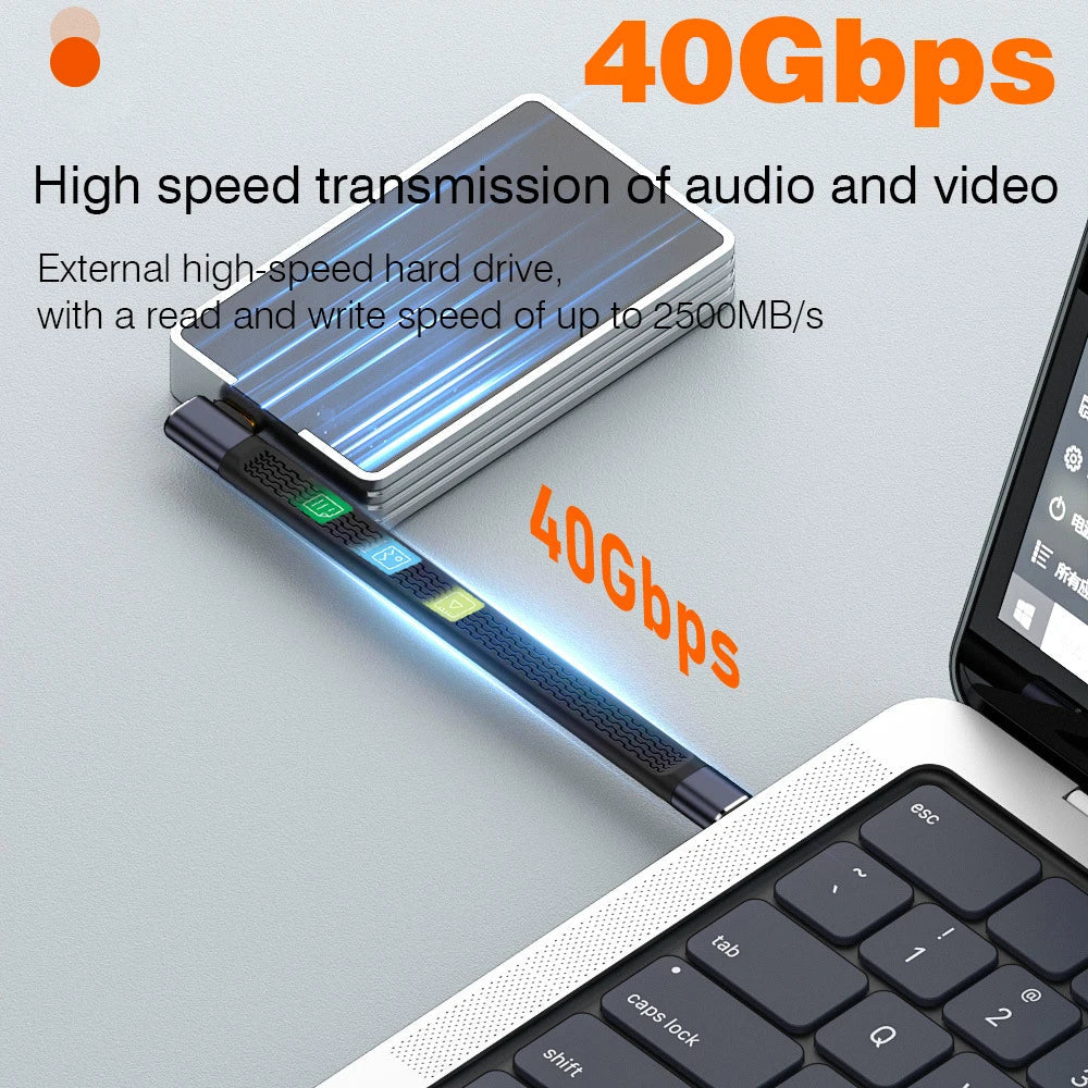 Frendorf | USB4 Albuekontakt Kabel – 240W, 40Gbps, 8K (1+1 GRATIS)