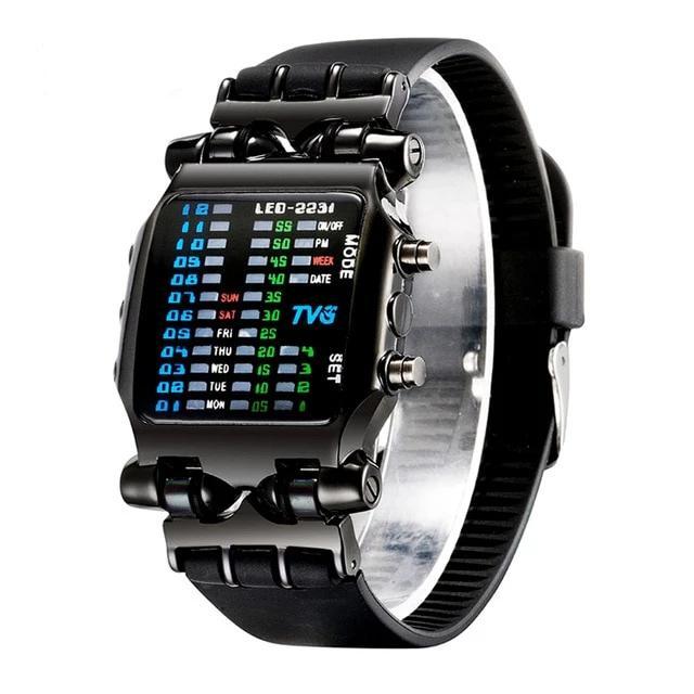 Norvo | Luksusklokker Menn Moteklokke Gummireim LED Digital Klokke Menn Vanntett Sports Militærklokker Relogios Masculino